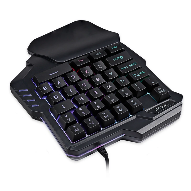  G30 1.6m Wired Gaming Keypad with LED Backlight 35 Keys One-handed Membrane Keyboard for LOL/PUBG/C