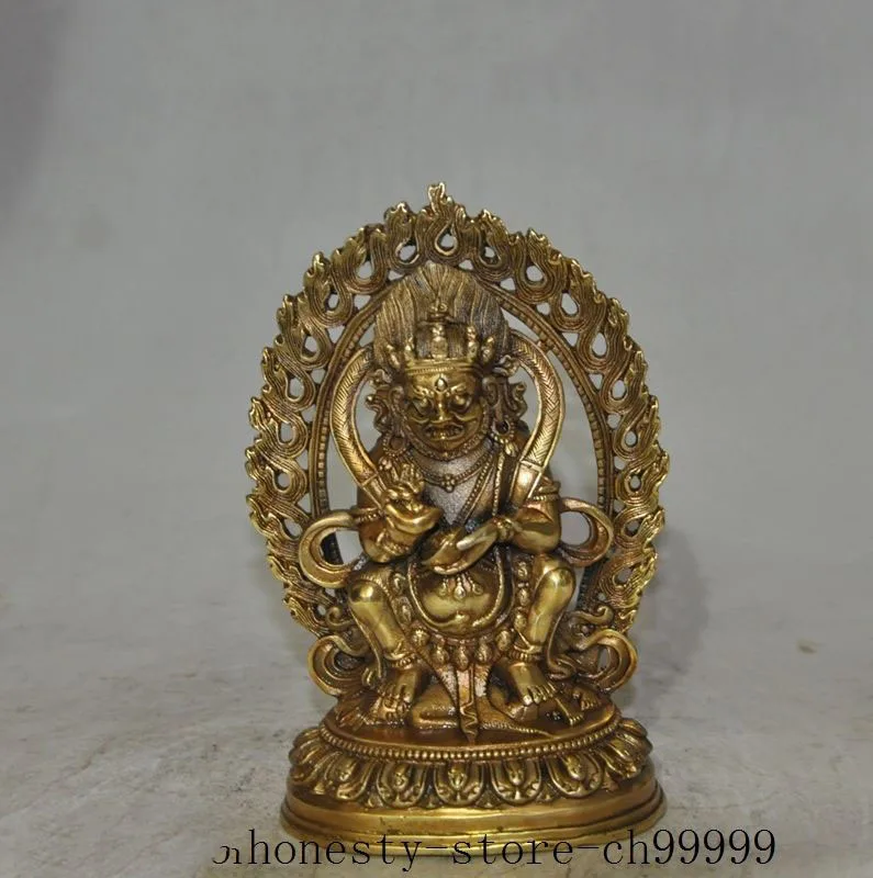 

Crafts statue tibet Tantra buddhism bronze gilt Vajrapani Mahakala Exorcism buddha statue