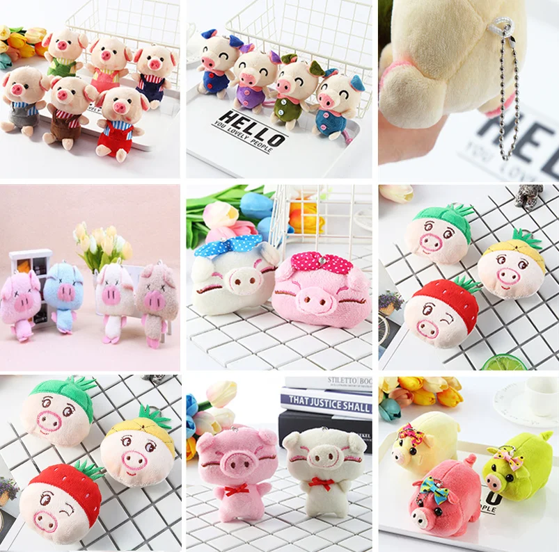 

ALL PIGS Key Chain Plush Toys , NEW Year Festival Gift 4-16CM Approx. Plush Stuffed PIG Toys Dolls