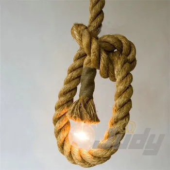 

Vintage Rope Pendant Light Lamp Loft Creative Personality Industrial Lamp Edison Bulb American Style For Bar Pub cafe