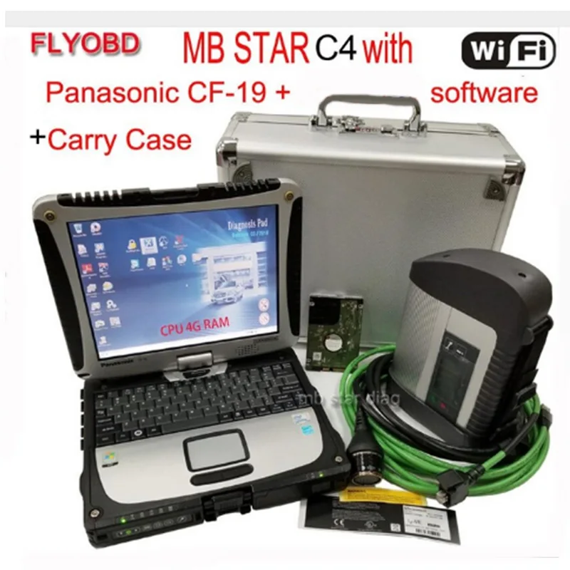Лучшее качество полный чип V2019.05 программное обеспечение HDD MB STAR C4 MB SD Подключение компактный 4 автомобиля и грузовика диагностический инструмент с функцией Wi-Fi - Цвет: SSS C4 CF19  case