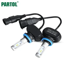 Partol S1 H11 LED Farol Do Carro Lâmpadas 50 W 8000LM CSP Farol De Automóvel nevoeiro Da Frente Luz 6500 K 12 V 24 V Para VW AUDI BMW KIA MAZDA