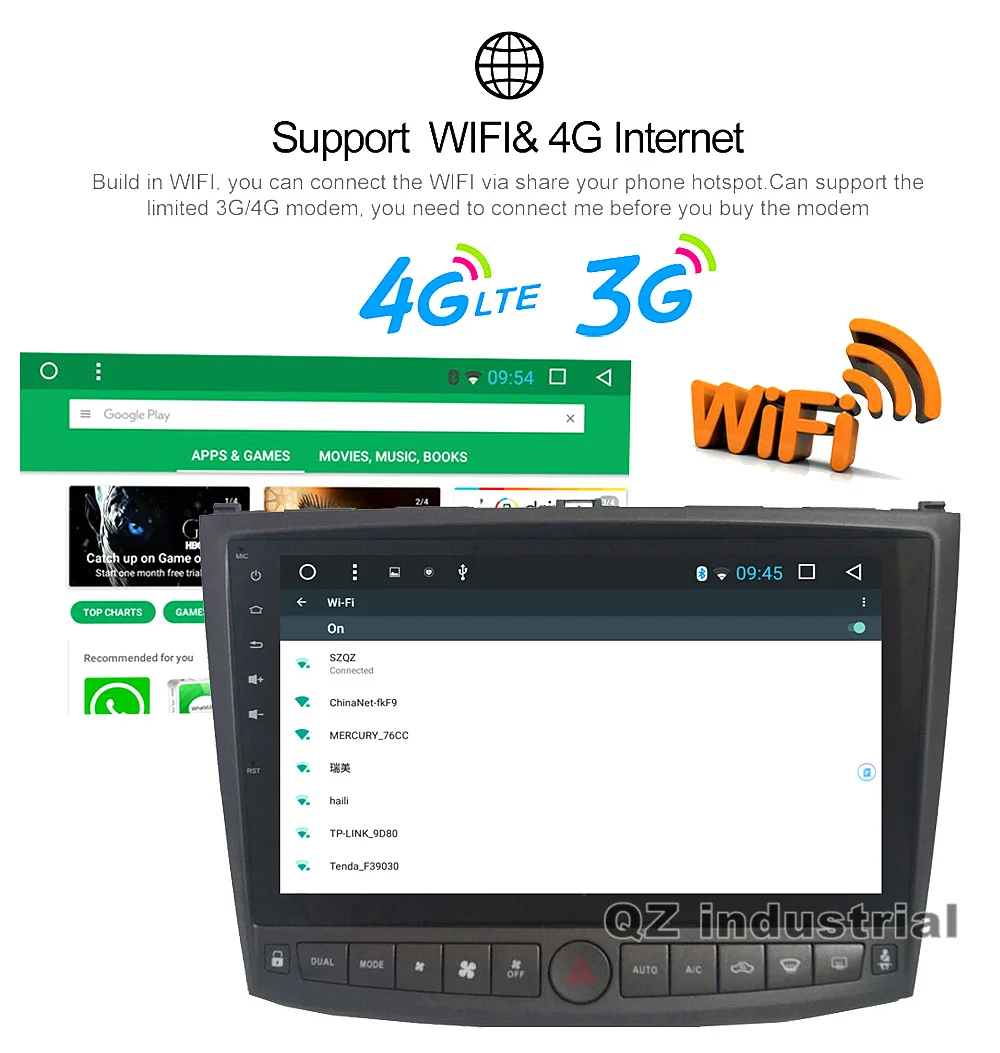 Top QZ industrial HD 10.2" Android 8.1 T3 Car DVD Player for Lexus IS200 IS220 IS250 IS300 2006-2012 With 3G 4G WIFI GPS Navi Radio 12