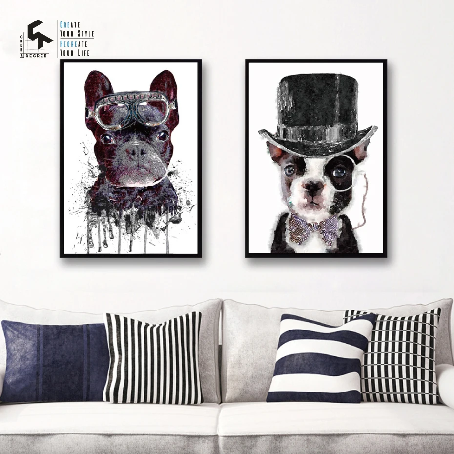 

CREATE&RECREATE Nursery Decor Dogs Posters And Prints Wall Art Canvas Oil Painting for Home Decoration Pictures CR1810106021