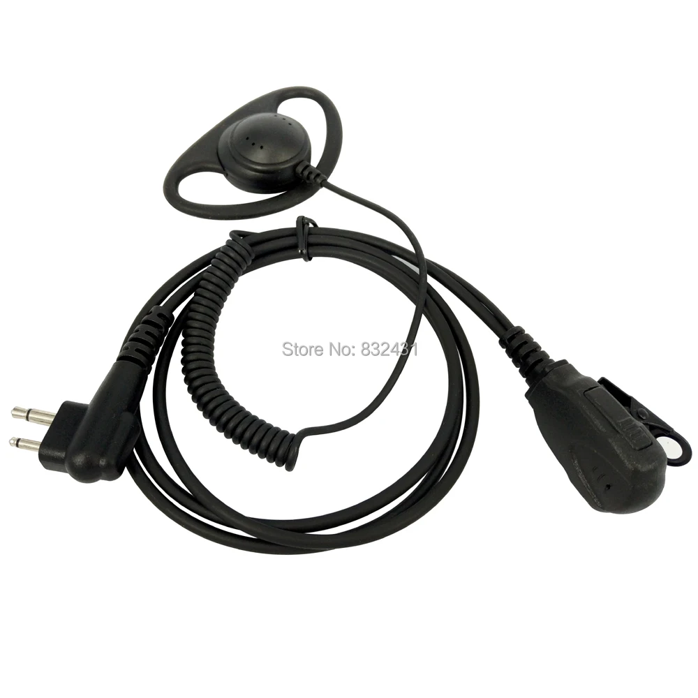 2 Pin D Shape Earpiece Headset Mic for Motorola GP88 5