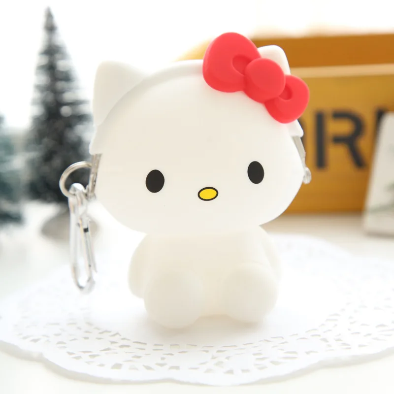 

Women's Purse Hello Kitty Cat Cute Coin Purse Friendly Silicone Wallets Change Purse Jelly Purse Cartoon Money Bag Feminina