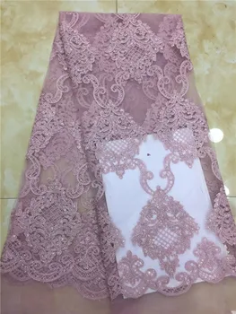 

Latest French Nigerian Laces Fabrics High Quality sequins Tulle African Laces Fabrics Wedding African French Tulle Lace Peach