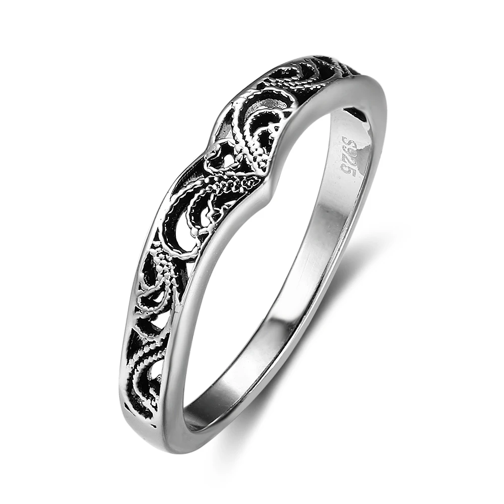 Bohemia Style Fashion Victorian Solid 925 Sterling Silver Jewelry Women Rings For Party Gift for Her (JewelOra RI102351)