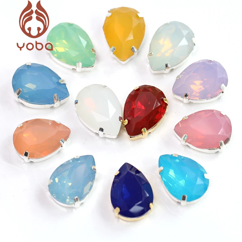 

20pcs Resin Opal Colorful Sew On Rhinestones With Silver Claw Crystal Sewing Stones for DIY Clothes Accessories Dress K3021