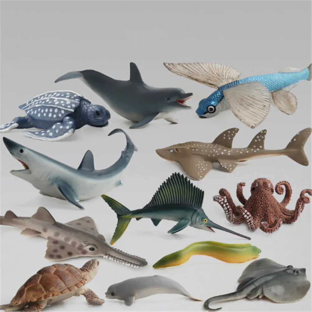 Plastic Action Figure Ocean Sea Animals Toy Shark Octopus Turtle Kids Learning Educational Simulation Model For Kids
