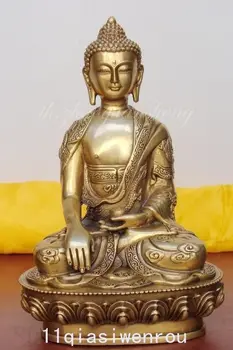 

Tibet Tibetan Buddhis shakyamuni bronze On the back of the carved dragon buddha statue metal handicraft