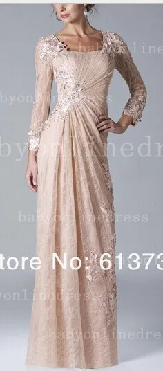 Заказ с длинным рукавом аппликации платье de festa 2016 новый дизайн сексуальный бесплатная доставка розовый мать Невесты кружевные Платья