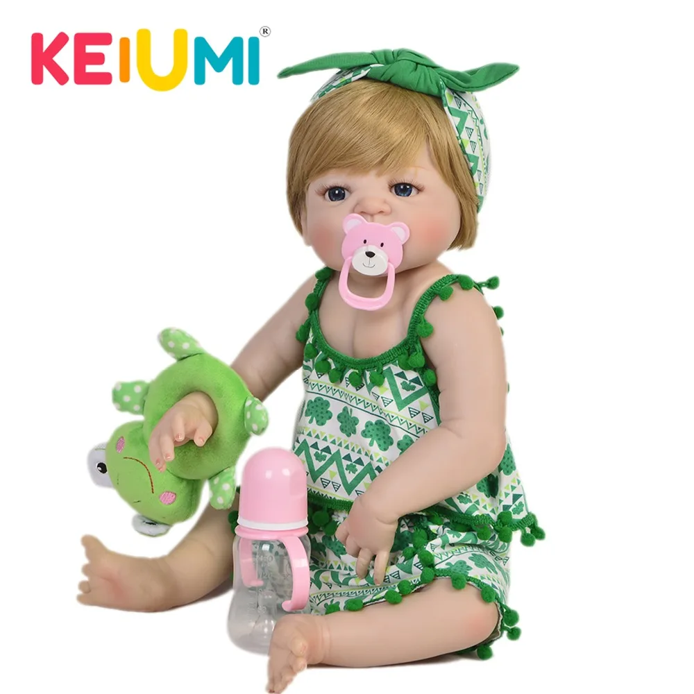 

KEIUMI 23'' Reborn Girl Doll Cosplay Frog Princess Full Body Silicone Lifelike Baby Reborn Dolls Vinyl 57 cm Kids Playmates Toys