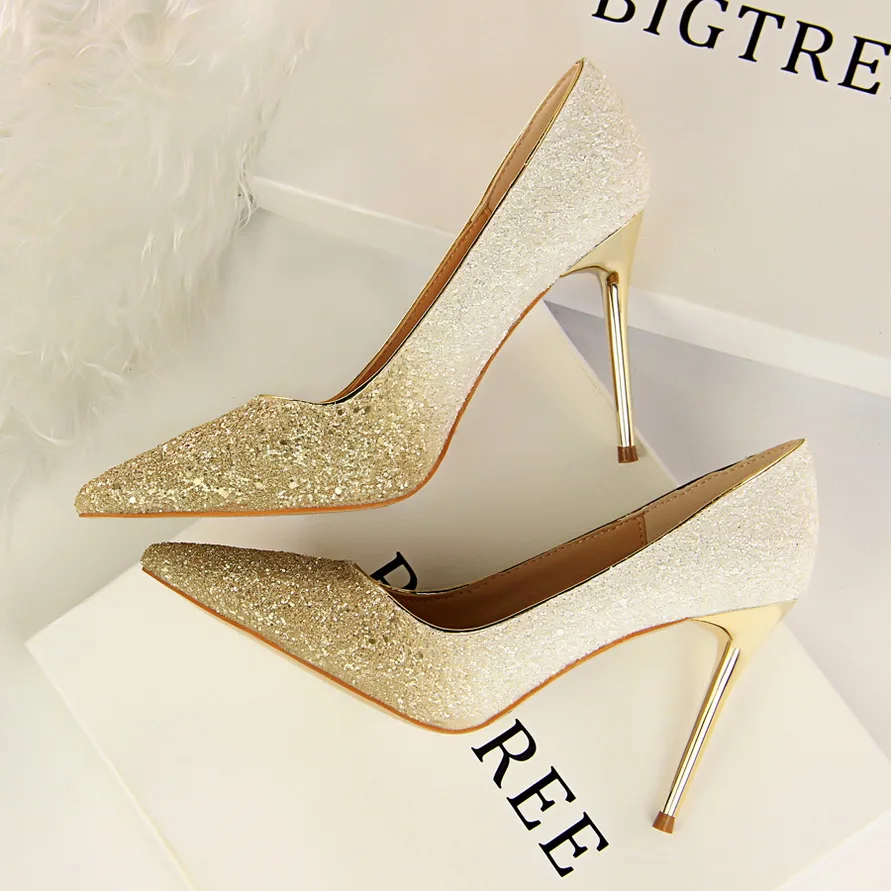 

BIGTREE Shoes New Women Pumps Sexy High Heels Gold kitten heeled Sliver Wedding Shoes Ladies Shoes Women Shoes Stilettos Bride