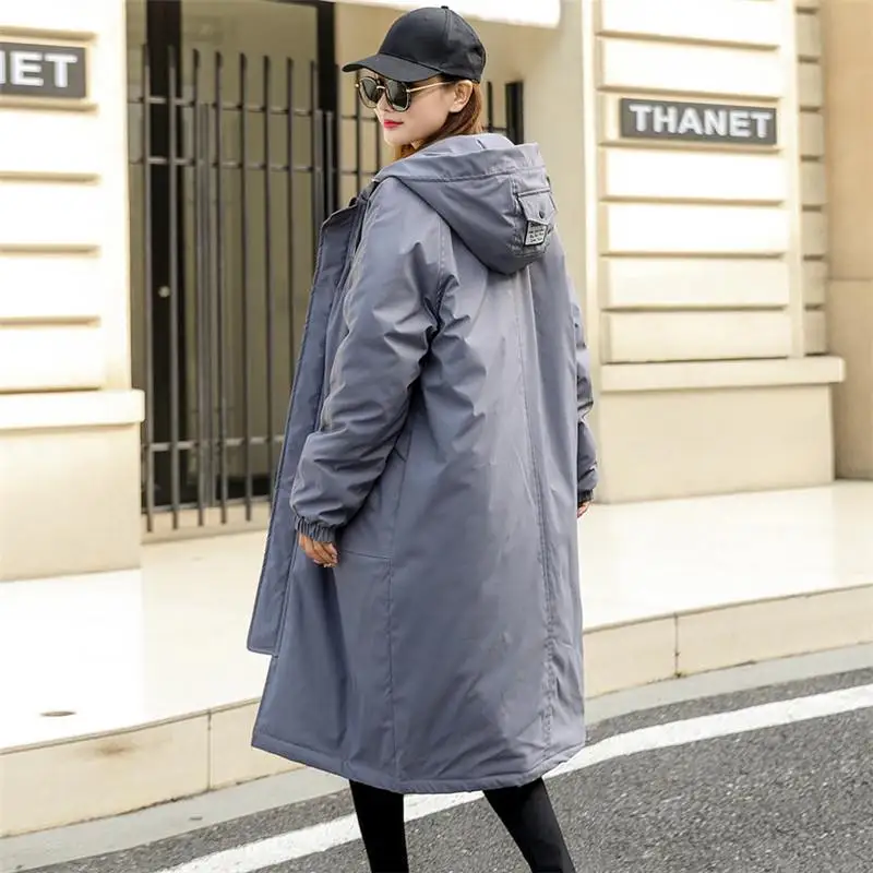 

2018 Winter Fashion Woman Causual Loose Long Down Jacket Female Hooded Cotton Padded Parkas Ladies Warm Thick Coat Outwear V61