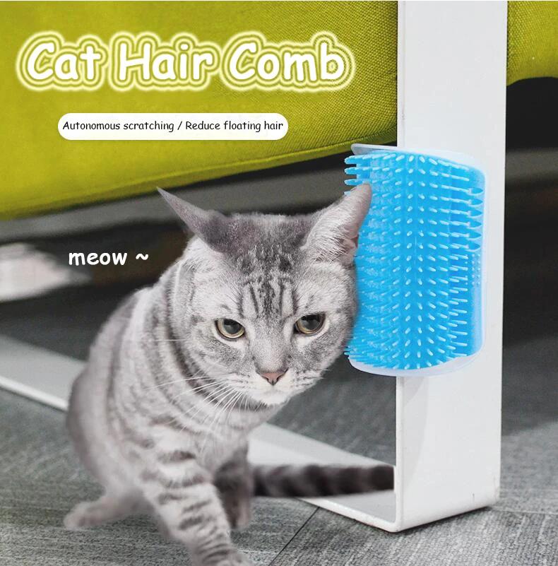 

TECHOME Comfortable Cat Comb Factory Outlet Corner Bristles Cat Scratching Itch Ticker Pet Cat Massage Wall Corner Brush