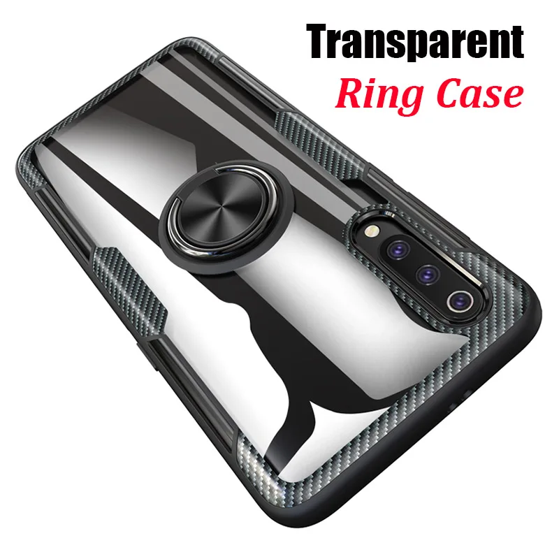 

Transparent Ring 360 Full Protector Case Xiaomi Mi 9 Mi 8 Lite Mi 8 Armor Hybrid Cover Silicone Case Xiaomi Redmi Note 7
