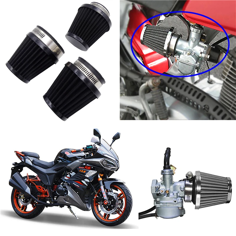 54mm Universal Motorcycle Air Pod Filters For Suzuki Yamaha Honda Kawasaki