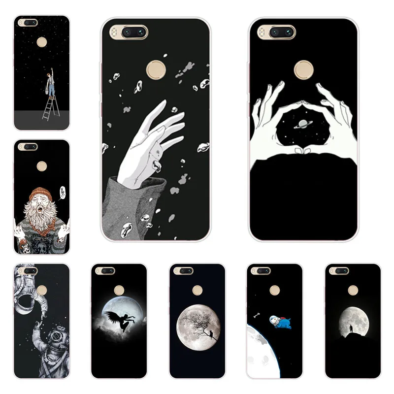

xiaomi mi A1 5X Case,Silicon Black graffiti Painting Soft TPU Back Cover for xiaomi mi A1 MI 5X Protect Phone cases shell