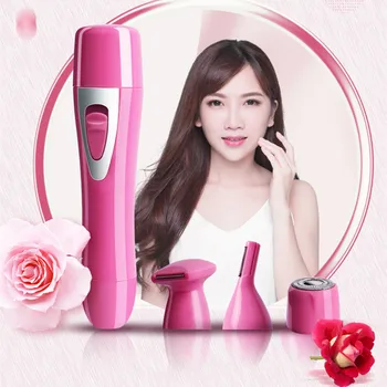 

4 in 1 Wet Dry Facial Epilator Electric Women Shaver Depilator Mini Hair Removal Nose Trimmer Hair Cutter Painless Shaver
