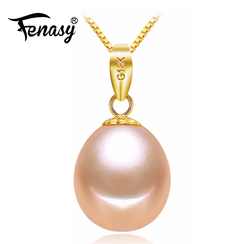 FENASY 18K золотые жемчужные розовые ювелирные ожерелья и подвески для влюбленных