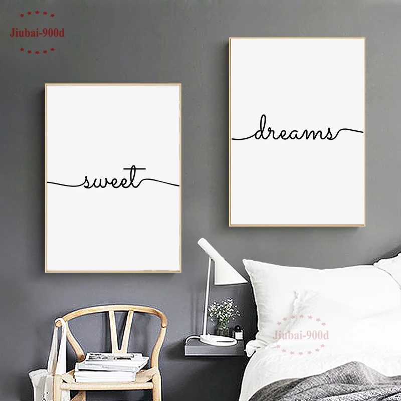900D холст картины настенные картины для Плакаты для спальни и принтов скандинавские украшения настенные картины для дома сладкий сон SAN92