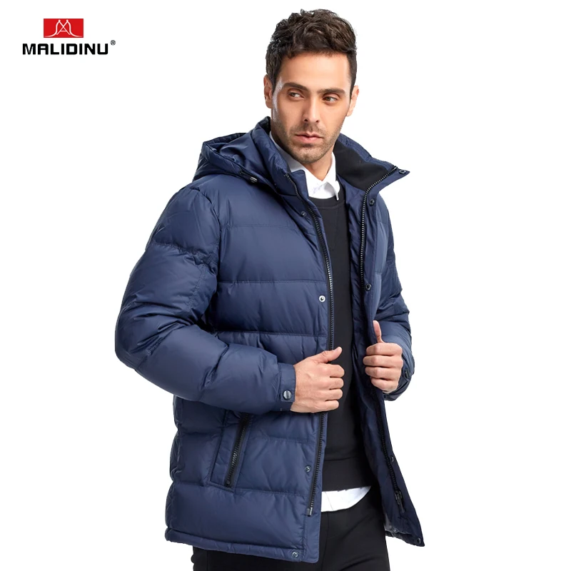 MALIDINU 2018 New Men Down Jacket Brand Winter Jacket Mens Thick Down Coat Hooded Zipper Rib Cuff Detachable Hood Free Shipping MALIDINU 2018 New Men Down Jacket Brand Winter Jacket Mens Thick Down Coat Hooded Zipper Rib Cuff Detachable Hood Free Shipping