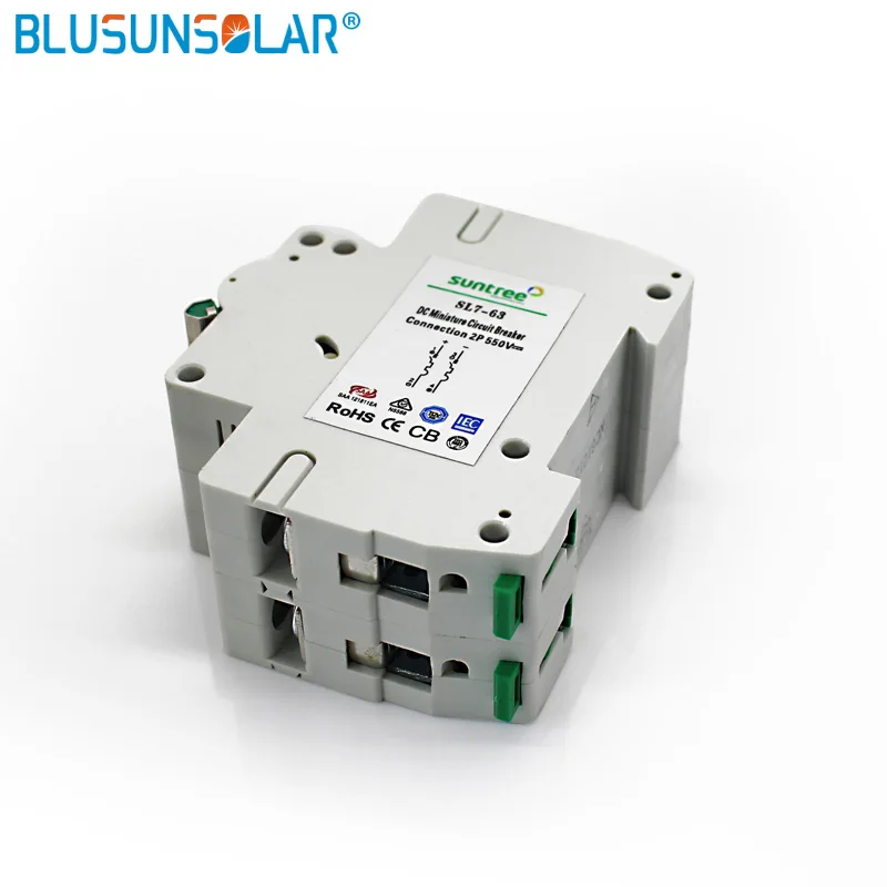 50pec 2pole 25a 32a 40a 50a 63a DC550V MCB DC выключатель солнечной энергии фотоэлектрический (pv)