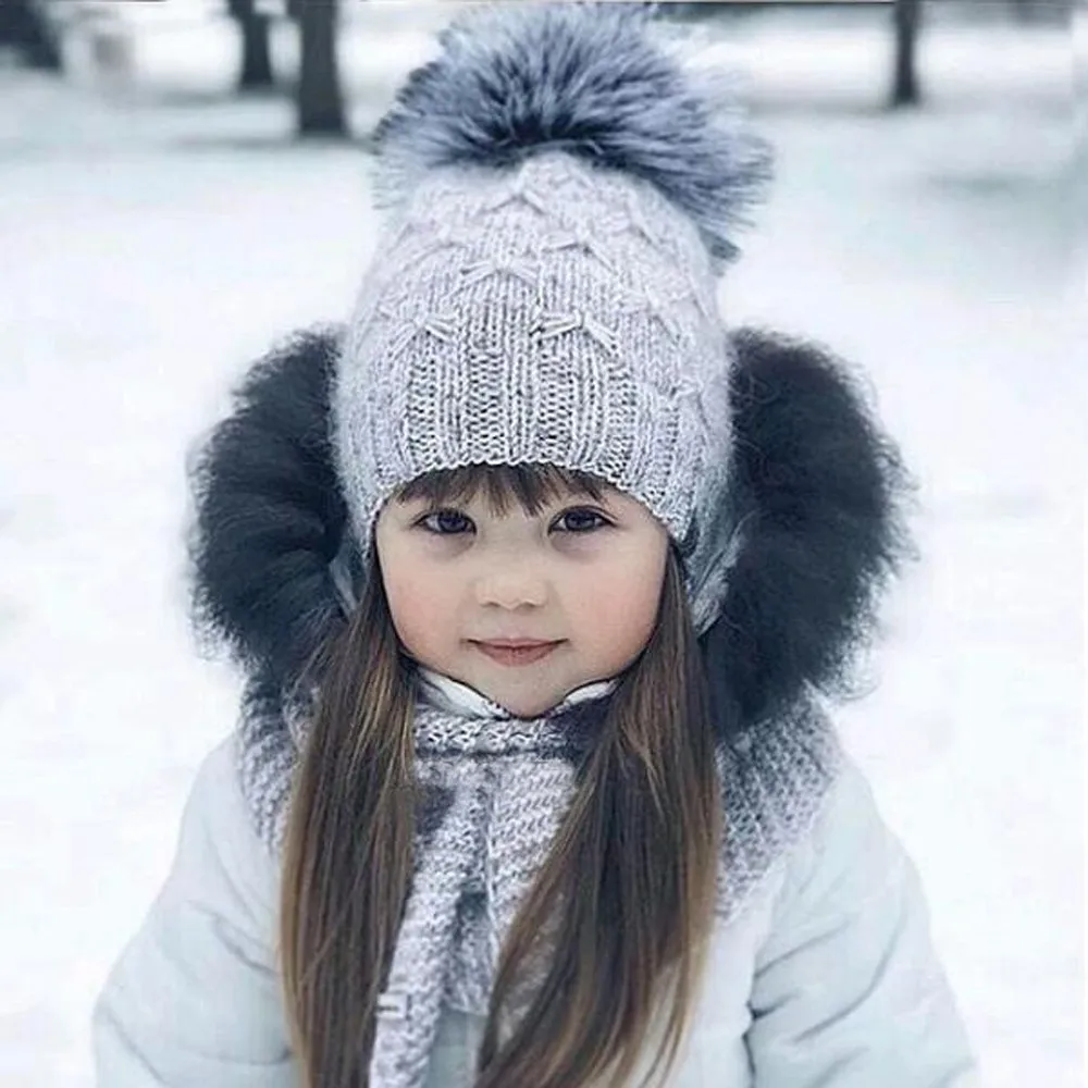 Baby Winter Hat Kids Girls Boys Solid Caps Cute Girls Hat Newborn Fashion Cap Toddler Girl Warm Kniting Beanie Hats