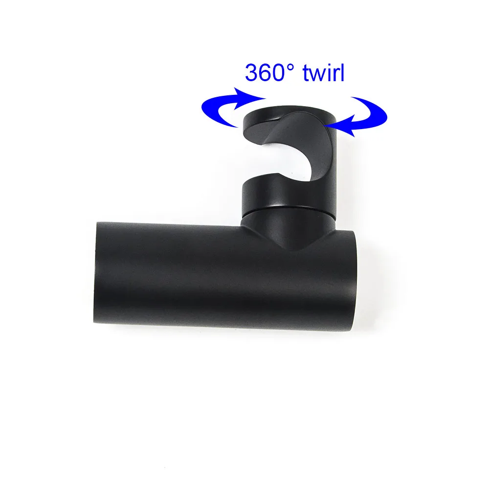 

Black electroplated brass hand shower head holder wall mounted 360 degree rotation bathroom accessories