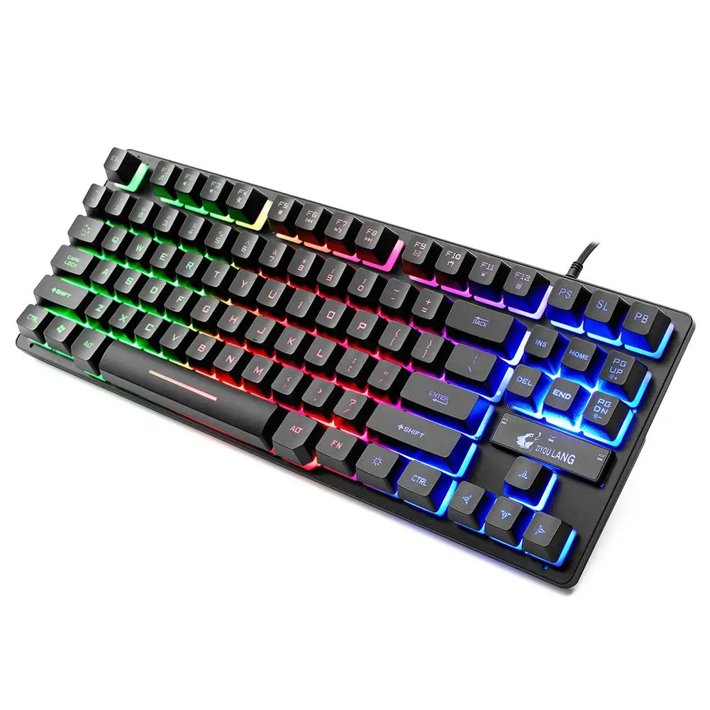 

New Mechanical Rainbow Backlit Keyboard 19-Key Collision-Free 12 Multimedia Keys For PC/Laptop/Desktop