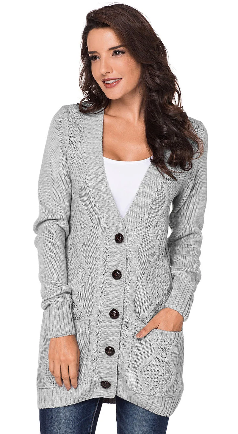 Gray-Front-Pocket-and-Buttons-Closure-Cardigan-LC27837-11-1