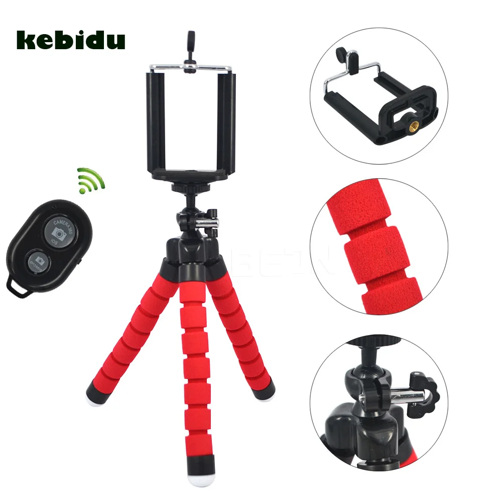 

kebidu New Flexible Octopus Tripod Bracket Selfie Stand Multicolor Mount Monopod + Remote Control For Phone Camera Accessories