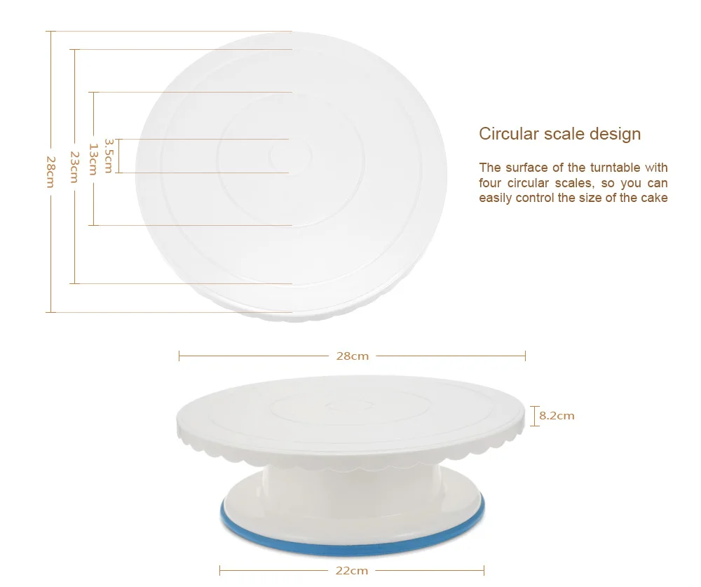28 см Пластиковый Круглый торт поворотный стол антипригарная вращающаяся подставка противоскользящая круглая стойка поворотный стол торт база DIY торт