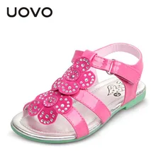 Enfants Strass Chaussures Fleur Décorer Filles Princesse Sandales UOVO Été Brillant Glitter Sandalias UE25-35 Enfants Strass Chaussures