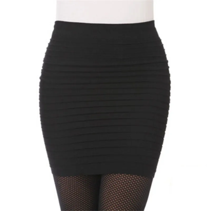 

2019 Fashion Womens Elastic Pleated High Waist Package Hip Short Skirts Office Pencil Skirts Saias Femininas 5 Colors 10Feb 12