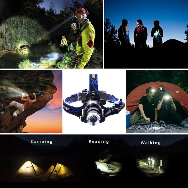 RU 8000LM XML-L2 XM-L T6 Led Headlamp Zoomable Headlight Waterproof Head Torch flashlight Head lamp Fishing Hunting Light