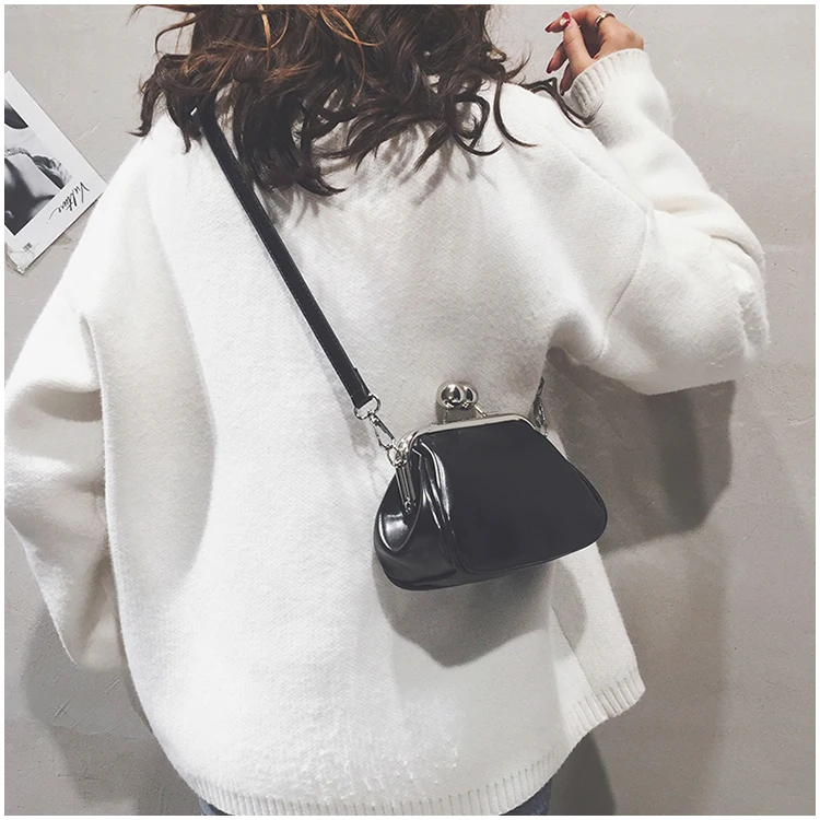 bags women leather shoulder crossbody bag women's handbag kiss lock bag (9)
