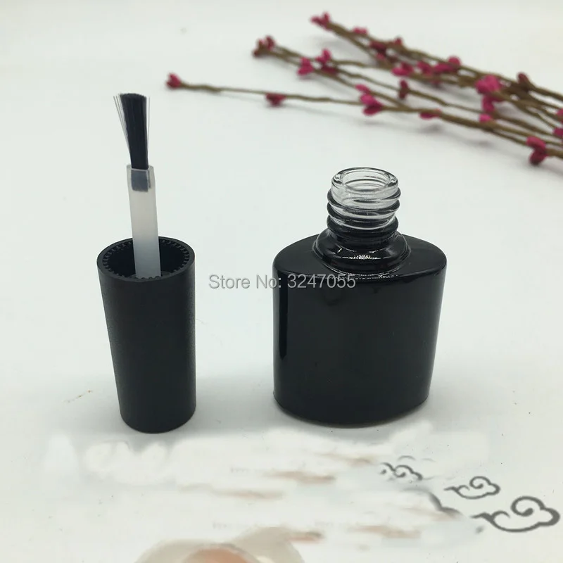 10 мл 10pcs30pcs50pcs черная пустая стеклянная бутылка для лака ногтей прозрачные