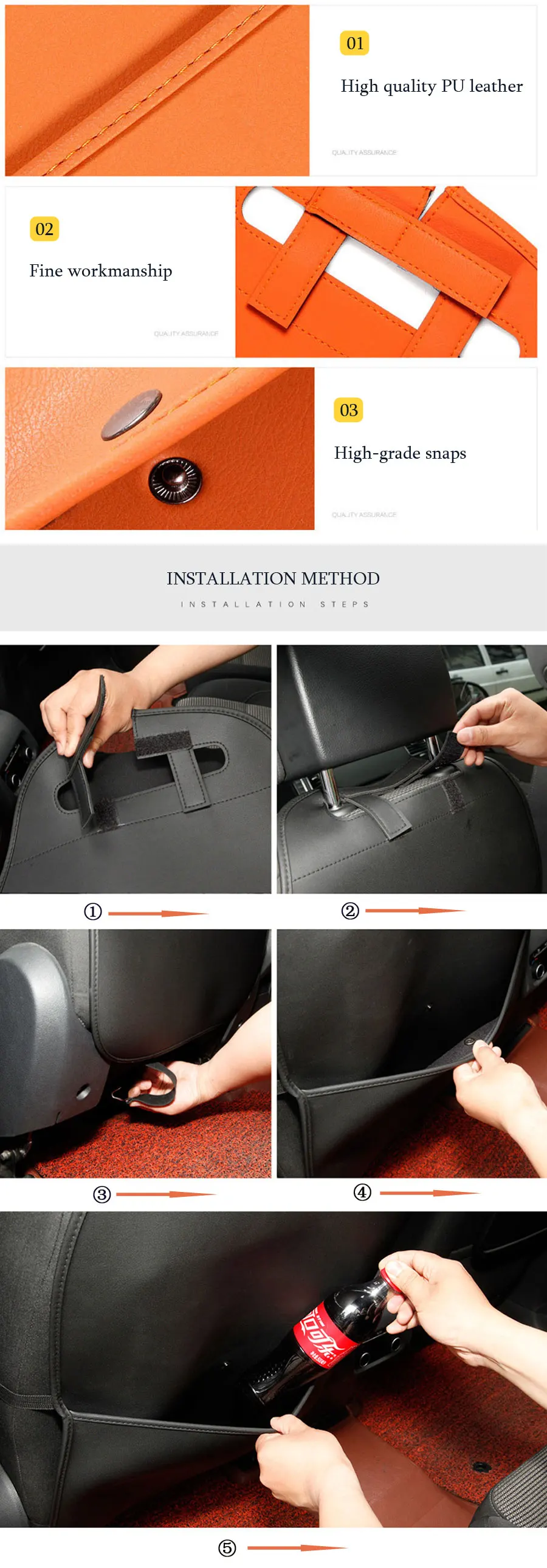 Сумка для хранения на заднее сиденье из искусственной кожи, 1 шт./лучшее средство для защиты от грязи, водонепроницаемый карман, чехлы для сидений автомобиля