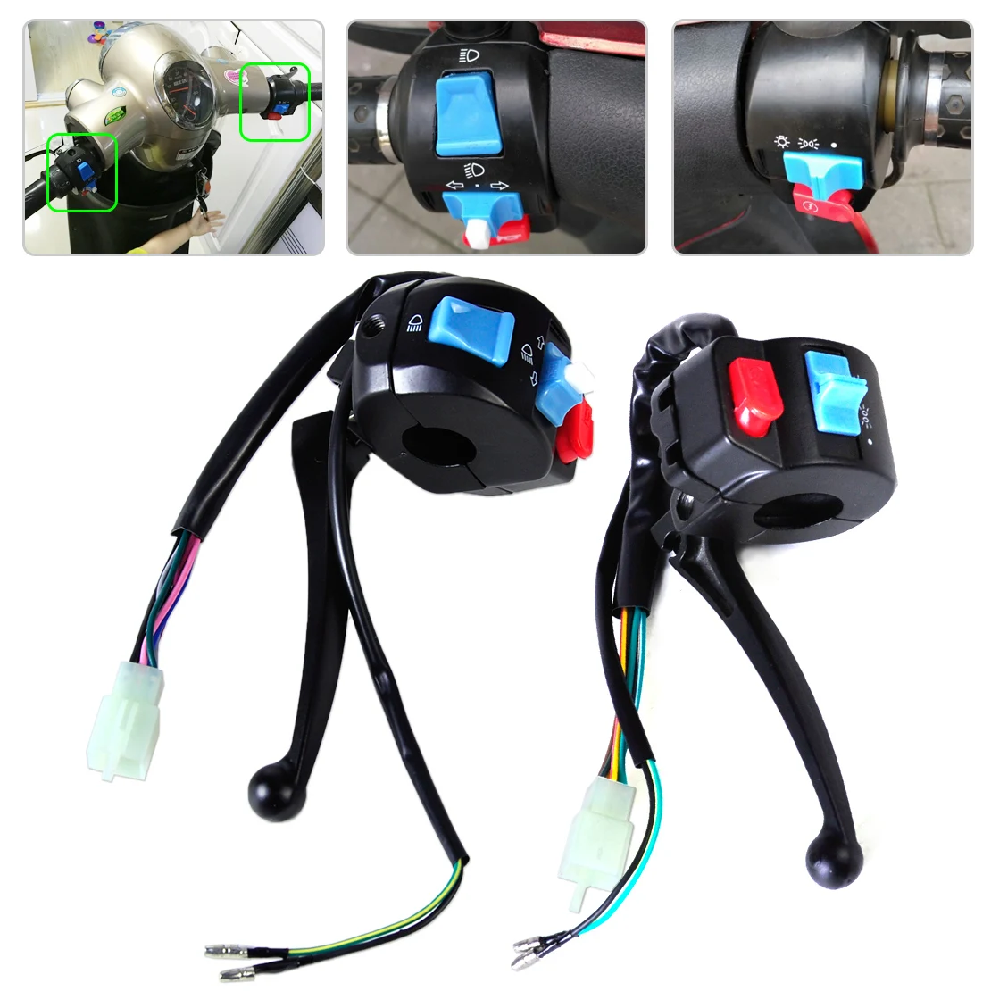 CITALL 2x 7/8" Horn Turn Signal Electric Start Handlebar Lever