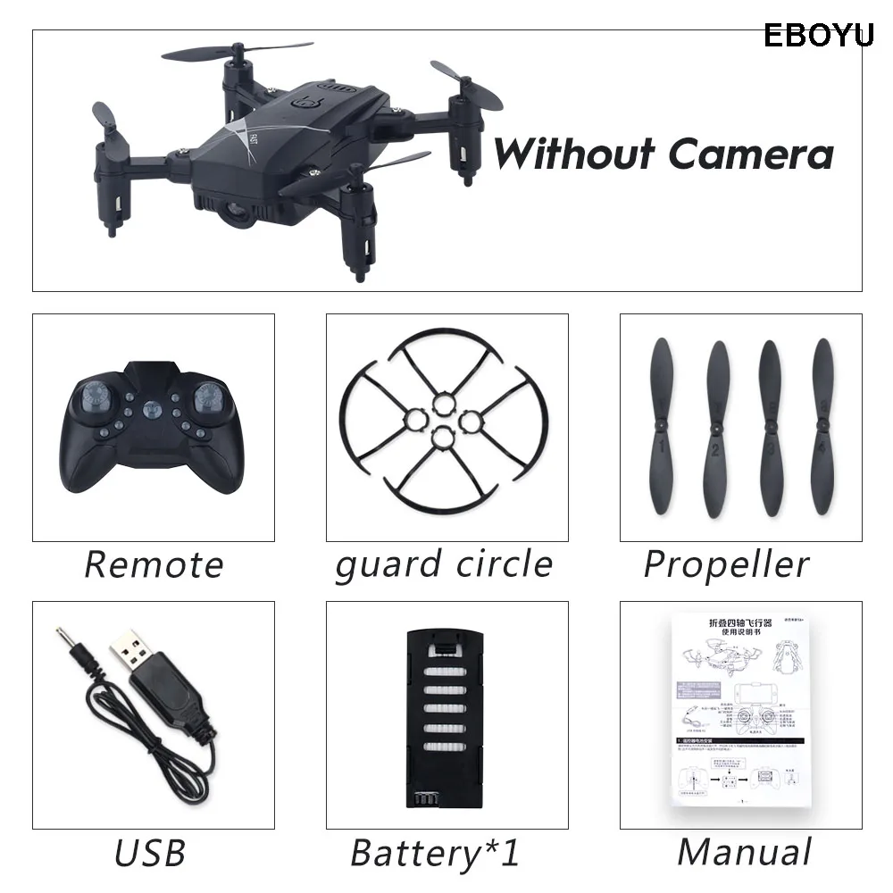 EBOYU LF602 2,4 ГГц мини-Дрон МП/Мп Wi-Fi FPV RC Дрон удерживающий высоту Безголовый режим один ключ возврат RC Квадрокоптер RTF - Цвет: Standard Black