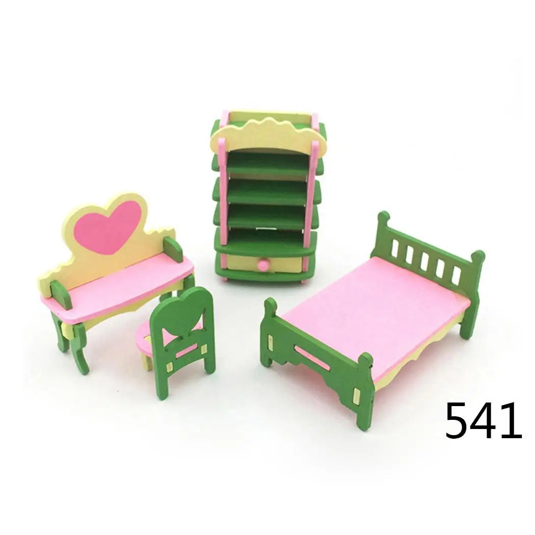 الأطفال دمية محاكاة الأثاث لعب الحمام متعددة غرفة أكثر من 3 سنة نوم مجموعة ألعاب المطبخ