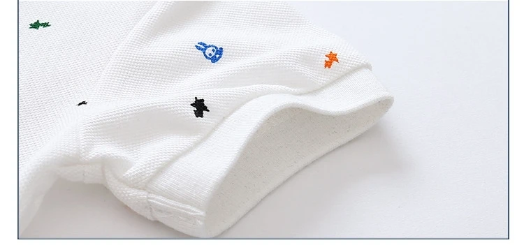 2018 Casual 2-10 Years Children Clothing Cotton Short Sleeve Turn-Down Collar White Blue Print Kids Boys T Shirt 1 (13)