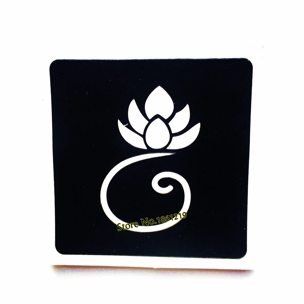 064 Lotus Fleur Henné Tatouage Pochoirs Pour Aérographe Dessin Peinture Corps Art Faux Bras Pieds Jambes Tatouage Modèle Pâte Femmes Pochoir In
