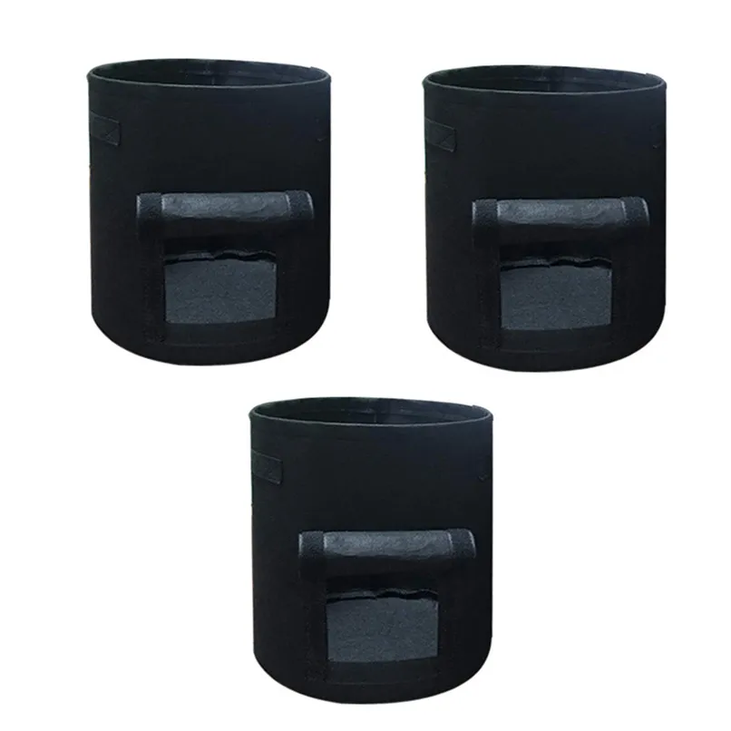 3Pcs Grow Bags Plant Grow Bags Nonwoven Cloth Pot Gardening Vegetable,Potato Planter Bag #4p08 (5)
