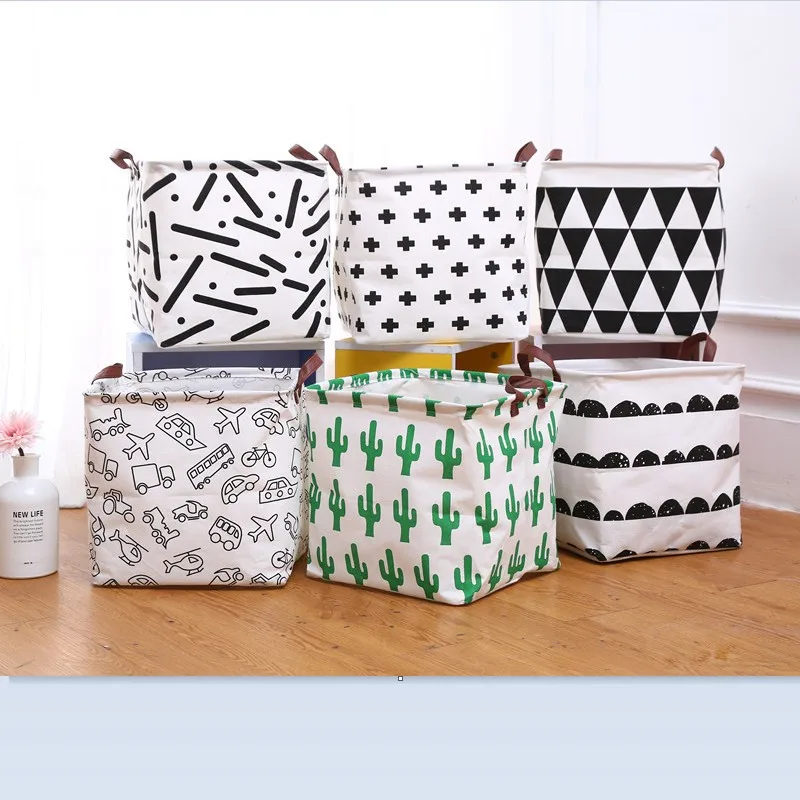 

Kids Toys Organizer box Clothes Storage Box Cotton Linen Desktop Waterproof Storage Basket Cosmetic Organizer Box Makeup Case
