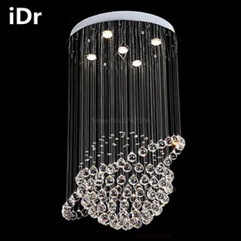 

modern Europe crystal chandelier living room bedroom lamp creative restaurant staircase hanging wire 90-260V Dia500xH700mm