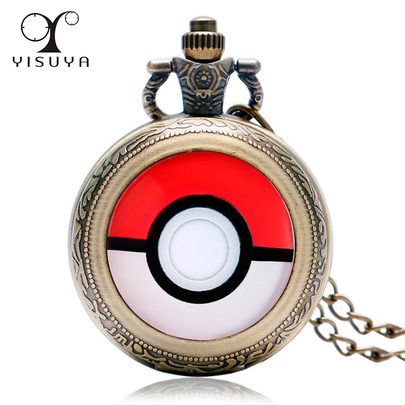 Pokemon Go Hot Game Pocket Watch Vintage Mini Size Necklace Chain with Black Gift Bag