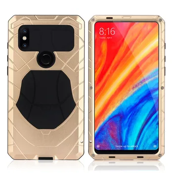 

Heavy Duty Protection Phone Case for Xiaomi Mix 2S Armor Metal Tempered Glass Phone Doom Shockproof Anti-Dirt Aluminum Cover